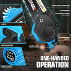 DNA MOTORING Mini Chainsaw, 6 Inch Electric Chainsaw Cordless Handheld Chainsaw with 2 20V 2000mAh Batteries, Small Chainsaw Electric Saw for Tree Trimming, Wood Cutting, Blue, TOOLS-00727-BL