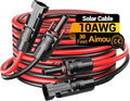 30FT 10AWG Solar Extension Cable, 10 Gauge Solar Panel Wire with Female and Male Connectors for Outdoor RV, Off-Grid Photovoltaic Systems (Black+Red)