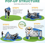 COBIZI 12x12 pop up Gazebo on Clearance Screen Tent for Camping, Scalable Design Outdoor Canopy Tent with Extension Support Poles & sidewalls,with Portable Carrying Bag and Ground Stakes, Blue