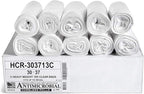 Aluf Plastics HCR-303713C High Density Star Sealed Coreless Roll Bags, 30 gal, Polyethylene, 30" x 37", Clear (Pack of 500)
