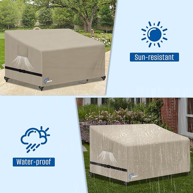 SIRUITON 2-Seat 78" W x 33" D x 32" H Garden Patio Sofa/Loveseat/Bench Cover, Heavy Duty 420D Oxford Waterproof Outdoor Sofa Cover, Lawn Patio Furniture Covers