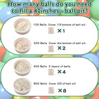 TRENDPLAY Plastic Balls for Ball Pits 2.2 Inch, Pack of 50 100 200 500 Hollow Balls, Perfect for Toddler Baby Pools,Party,Festival Decoration