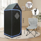 Portable Infrared Sauna for Home Spa, Full Size 1 Person Far Infrared Sauna, 1,020watt, Portable Sauna with Heating Foot Pad, Portable Chair, 31.5" x 31.5" x 77"