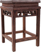 HOMSFOU Indoor Plant Stand Wooden Planter Stand Oriental Planter Stand Plant Holder Stool Chinese Display Pedestal Fishbowl Vase Aquarium Table Lamp Teapot Stand for Home Patio