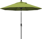 California Umbrella 9' Round Aluminum Pole Fiberglass Rib Market Umbrella, Crank Lift, Collar Tilt, Black Pole, Sunbrella Spectrum Mist