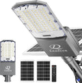 Solar Street Lights Outdoor Waterproof, 650000LM Super Bright LED Beads Commercial Solar Flood Lights with Remote Control for Patio, Street, Court and Parkling Lot 10800w