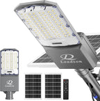 Solar Street Lights Outdoor Waterproof, 650000LM Super Bright LED Beads Commercial Solar Flood Lights with Remote Control for Patio, Street, Court and Parkling Lot 10800w