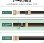 Giraffe Hybrid Garden Hose 5/8" x 50ft, Custom Length, NO Kink, Flexible, Leakproof Hose with Male to Female Fittings, 600 Burst PSI