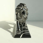 Lukitas Lion Sculpture Decor - Animal Figurine Decorative Ornament for Living Room Office, or Shelf, Collectible Gifts for Lion Lover, Resin