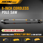 Cordless Pole Saw 8-Inch Compatible with Dewalt 20V MAX Battery, Electric Pole Saws for Tree Trimming Battery Powered, Extension Up to14.2-Feet Pole Chainsaw (Battery not Included)