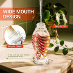 Hummingbird Feeder for Outdoors, 24oz Glass Nectar Feeder with Perch & 5 Flower Feeding Ports, Leakproof Hanging Bird Feeder for Garden Yard Decor, Outside Gifts for Women & Mom, Ruby Red