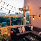 Auroraworld 105FT RGB Outdoor String Lights, Dimmable Color Changing Waterproof LED Patio Lights with Remote, 32 Shatterproof Bulbs for Backyard Garden Party Decor