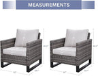 Rilyson Wicker Outdoor Patio Chairs Set of 2-2 Piece Rattan Chairs with Waterproof Wicker,Comfortable Cushions and Sturdy Metal Frame for Outside Porch Deck Backyard(Mixed Grey/Beige)