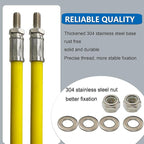 Snow Plow Blade Markers Guides Kit 24''304 Stainless Steel Vertical Stud Mount Joint Never Break Never Rust High Visibility Fit for Boss Western plows and More (Yellow)
