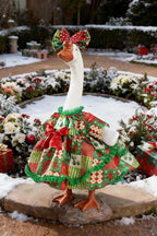 Christmas Porch Goose Outfit - 23" Goose Costume Festive Outfit for Cement Plastic Goose Statue – Funny Outdoor Decor,Lawn Yard Decor,Patio & Christmas Garden