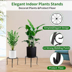 5 packs Rustproof Metal Plant Stands for Multiple Plant, Heavy Duty Plants Holder Outdoor Indoor, Round Wrought Iron Flower Planter Pot Stand, Corner Gardening Pumpkin Stand Black