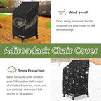 Adirondack Chair Cover 2 Pack,Waterproof Heavy Duty Outdoor Tall Adirondack Chair Covers 2 Pack,Patio Adirondack Chair Cover for Outdoor Chair(30 W x 32 D x 46 H inches) Black