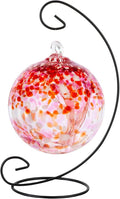 Dale Tiffany AC23212-D6 Rainbow Tree of Life Hand Blown Art Glass Ornament Witch Globe Gazing Ball, Golden Pink, 6" Diameter with Stand