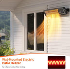 Outdoor Heater for Patio, 1500W Wall-Mounted Heater, Patio Heaters for Outdoor Use, Waterproof, Carbon Fiber Tube, for Backyard Gazebo Garage Black