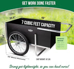 Smart Carts Ultimate Gardener Cart with 7 CF Capacity, Large 20-Inch Flat-Free Wheels for Effortless Maneuverability, and Aluminum Frame That is Strong, Lightweight, and Rustproof