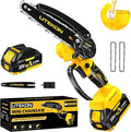 Cordless Mini Chainsaw Kit with 2000mAh Battery & Quick Charger & 2 Chains - 2025 Upgraded Best 6Inch Electric Chain Saw with Auto-Oil System, Brushles High Power Motor - Perfect for Gifts
