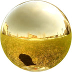 Lily's Home Stainless Steel Gazing Globe Mirror Ball, Colorful and Shiny Addition to Any Garden or Home. Shiny Gold.