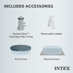 Intex 26719EH Prism Frame Premium Above Ground Swimming Pool Set: 14ft x 42in – Includes 1000 GPH Cartridge Filter Pump – SuperTough Puncture Resistant – Rust Resistant – 3357 Gallon Capacity