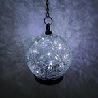 Garden Wind Chimes Outdoor, Solar Hanging Glass Ball Wind Chimes with 15 Cool White LEDs 42 Inch Large with Unique Memorial Sympathy Wind Chime Outside Garden Decor as a Gift for Patio, Porch, Balcony