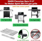 GasSaf 21.5" Grill Flavorizer Bars for Weber Genesis Silver A, 304 Stainless Steel Flavorizer Bars for Spirit 200, E/S200, E/S-210, Spirit 500 (Side Burner Knob), Replacement Parts for Weber 7534 7535