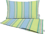 RSH DECOR: Sunbrella Pillow Covers Set of 2 | Covers Only - 26" x 16" | Outdoor Lumbar Pillow Covers Crafted with Sunbrella Performance Fabric | Bravada Limelite