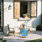 4PCS Porch Goose Birthday Outfit - Happy Birthday Goose Clothes for 23'' High Cement or Plastic Lawn Goose, Goose Dress with Hat and Sign, Garden Silly Porch Duck Costum Blue