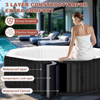 LILYPELLE Inflatable Hot Tub 4-6 Person, Octagonal Portable Hot Tub with 130 Bubble Jets, Large Outdoor Spa Bathtub Set Included Heater Pump, Filter and Insulated Cover, 77" X 77" X 25"