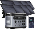 OUKITEL P2001 Plus 2400W/2048Wh Solar power station with 4 AC Outlets(5000W Peak),2400W Solar Generator with 2x200W Solar Panels, 1800W Super Fast Charging, Emergency Power Station for Home, Camping