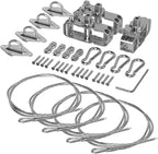 Sun Shade Sail Hardware Kit- 24' Ft (6'x4) Steel Tension Cable with Winch Kit Pad Eyes Snap Hooks Sunshades Installation Kit for Rectangle Shade Sails Deck Patio Yard