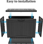 Outdoor Resin Storage Deck Box, 45 Gallon Capacity, Weather-Resistant, Black
