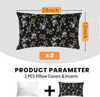 idee-home Outdoor Pillows with Inserts Included, Patio Outside Lumbar Pillows Waterproof Set of 2, 12 x 20 inch
