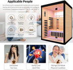 Home Sauna Far Infrared Sauna Dry Sauna for 2 Person,7-Colors LED Light Indoor Sauna Room with Low EMF 2160W,10 Minutes Pre-Warm up,Canadian Hemlock Wood