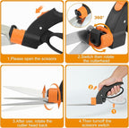 Garden Scissors-Clippers Set of 3 Trimming-Gardening Tools, Garden-Pruning Shears-Pruners for Gardening, Loppers for Tree Trimming Heavy Duty, Retractable Pruning Saw for Wood Cutting