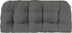 RSH DECOR Sunbrella Tufted Wicker Loveseat Cushion | 41” x 19" | Water and Fade-Resistant Performance Fabric | Outdoor Settee Cushion for Patio Furniture | Made in USA (Cast Charcoal Grey)