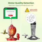 Smart Hummingbird Feeder with Camera, 2K HD Solar Panel Glass Bird Feeder with Night Vision&Water Sensor for Garden Decor, 148°View, AI Bird ID, Alexa & Google Compatible, IP66 Weatherproof