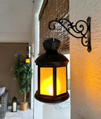 2 Pieces 6-Inch Outdoor Indoor Small Decorative Iron Wall Hooks for Hanging Lanterns Solar Lights Hummingbird Feeders Wind Chimes Hangers, Black