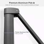 PURPLE LEAF 9' X 12' Left-right Tilting Outdoor Patio Umbrella Swivel Offset Cantilever Heavy Duty Rectangle Aluminum Umbrella with UV Resistant for Deck Pool Patio Backyard, Pebble Grey