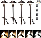 Low Voltage Landscape Sidewalk Lighting - 5 Color Temperature Led Pathway Lights Wired, 12v Walkway Light IP65 Waterproof, Oil Rubbed Bronze Aluminum 5W 200LM for Backyard Garden (4 Pack)