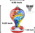 Muse Garden 32OZ Humming Bird Feeder Ant Moat,Gifts for Bird Lover,Gardening Backyard Decor Hummingbird Nectar Capacity,Nebula