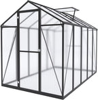 7.2FT High 6*10.2FT Greenhouse for Outdoors,Polycarbonate Greenhouse with Stronger Wind Protection and Roof Vent,Walk-in Large Aluminum Sunroom Winter Proof,Black