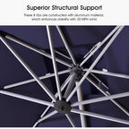 PURPLE LEAF 10 X 13 FT Cantilever Patio Umbrellas with Base Included, Large Square Offset Umbrella with 360° Rotation, Outdoor Aluminum Pool Umbrella for Pool Lawn Garden, Navy Blue