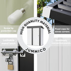 JUMMICO Metal Outdoor Storage Shed 5 x 3 FT Metal Shed with Lockable Door,Waterproof Garden Tool Shed Storage House for Backyard Patio Lawn,White