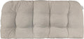 RSH DECOR: Sunbrella Tufted Wicker Loveseat Cushion | 41” x 19" | Water and Fade-Resistant Performance Fabric | Outdoor Settee Cushion for Patio Furniture | Cast Silver