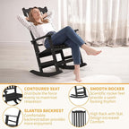 Outdoor Rocking Chairs Set of 2, Oversized All Weather High Back Porch Rocker, Patio Rockers for Outside