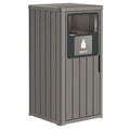 Outdoor Trash Can, Waterproof Resin Garbage Can Indoor and Outdoor Use, Durable & Weather-Resistant Commercial Garbage Can, Outside Trash Bin for Patio, Kitchen